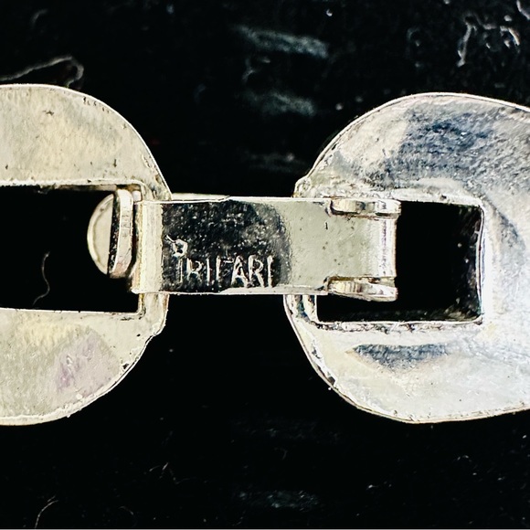 CROWN TRIFARI Vintage Mid-Century Faux Pearl Choker Necklace Silver Tone Clasp - Picture 6 of 12